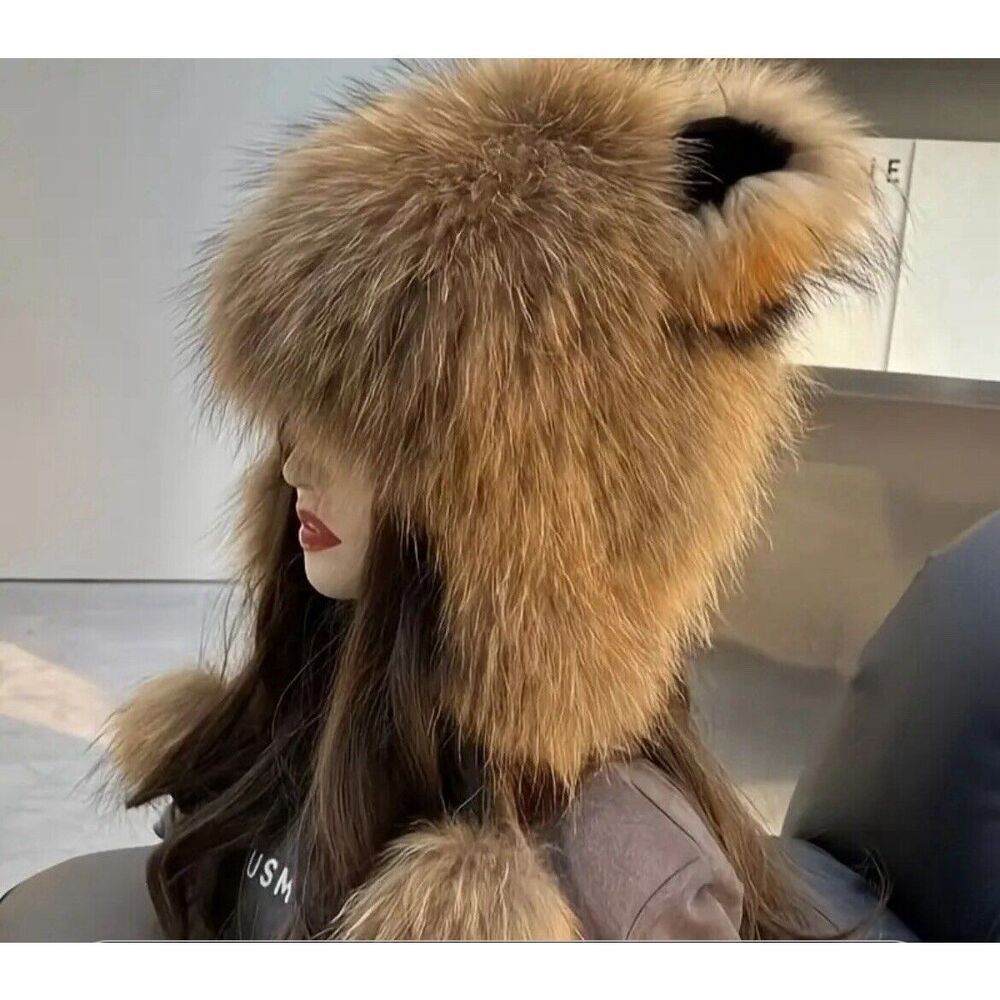 Imitation Fox Fur Hat Insulated Plush Hat for Women’s One Size “Kitty”